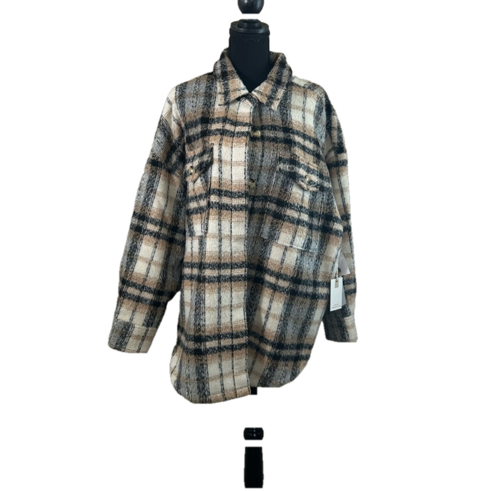 Rails Women’s Brown Grunge Style Shacket, Size 4
